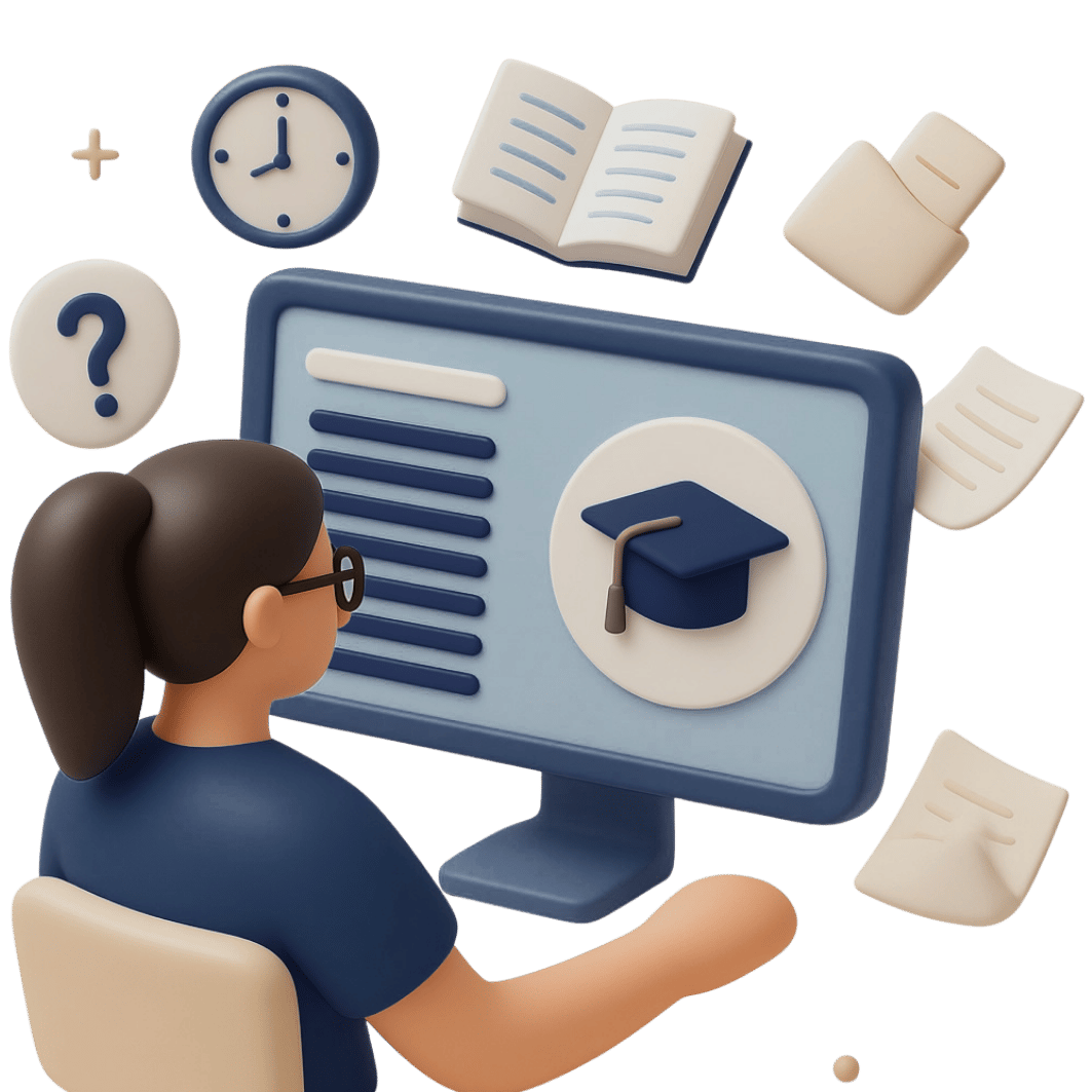Person taking learning course on their laptop