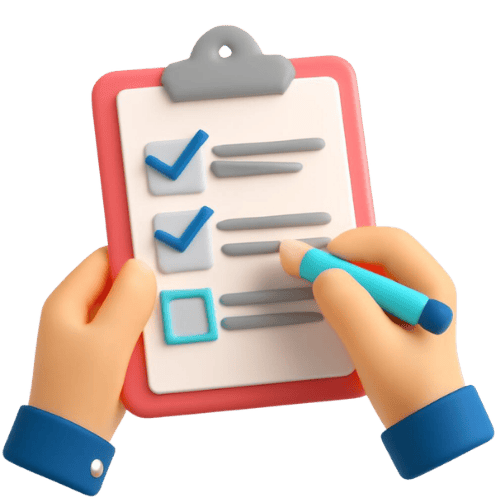 Clipboard with check marks