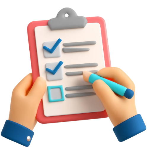 Clipboard with check marks